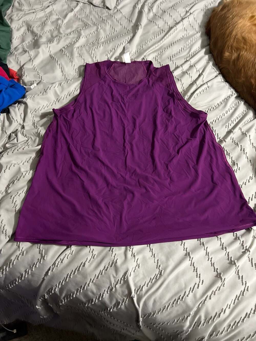 Lululemon Sculpt Tank Top Purple Zip Mesh Panel Size 14
